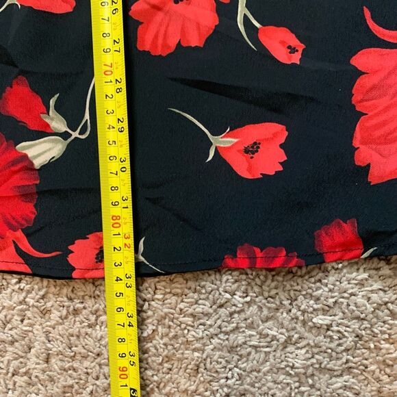 Vintage Tickets Black Poppy Floral Sleeveless Mini Dress Medium - Picture 8 of 8